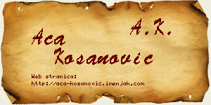 Aca Kosanović vizit kartica